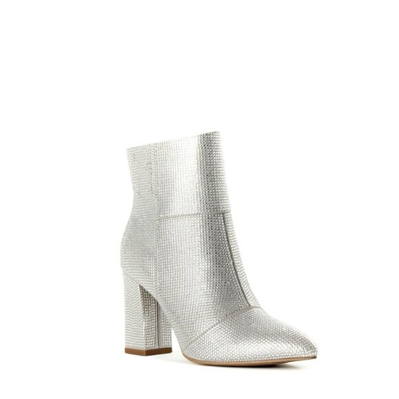 Madden NYC Women's Rhinestone Pointed Toe Booties - Picture 1 of 5
